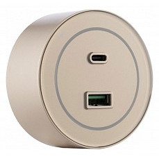 Розетка usb и type c на треке arte milano am-track-sockets-39 399732ts-usb-type-c gold